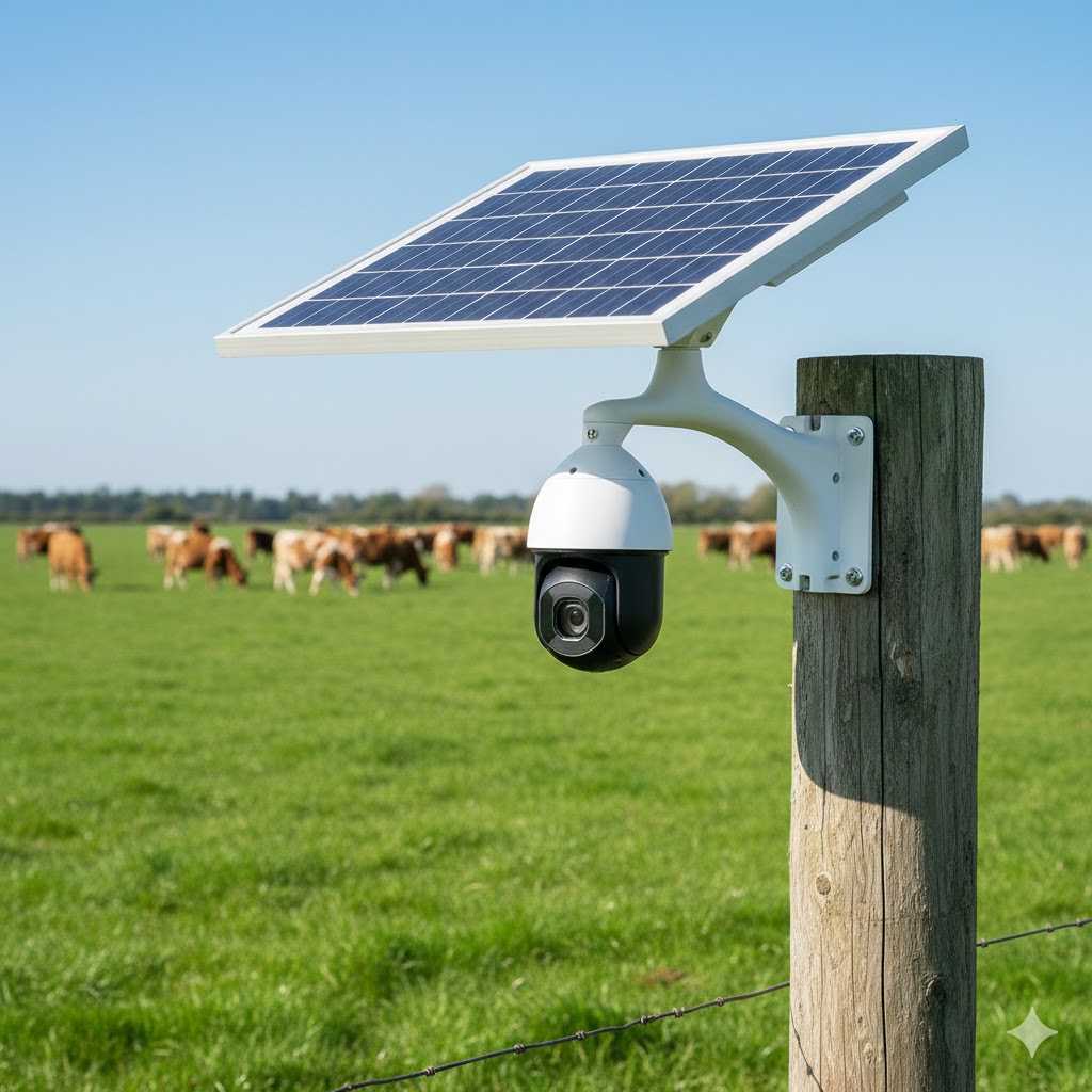 Caméra solaire surveillance prairie troupeau estive