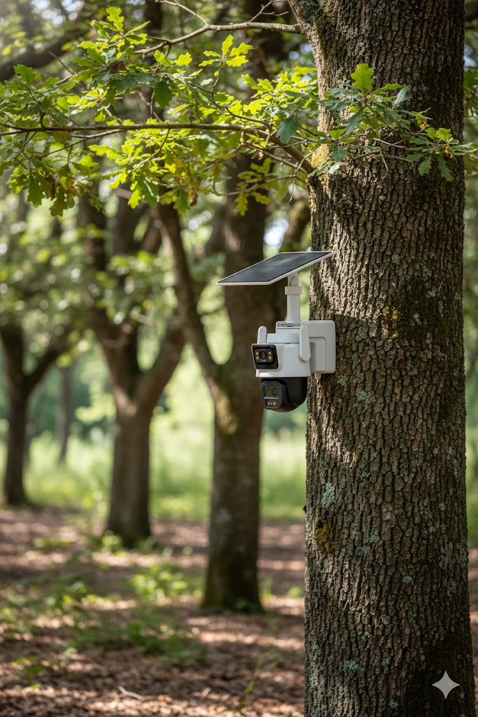 Caméra surveillance truffière chênes truffiers